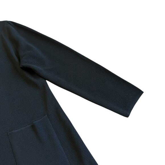 Exclusively Misook Long Length Black Cardigan Sweater Button-Down Stretch Medium - Picture 4 of 11